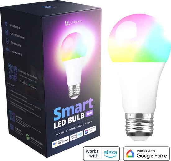 Lideka® - Slimme LED Smart Lampen - E27 10W