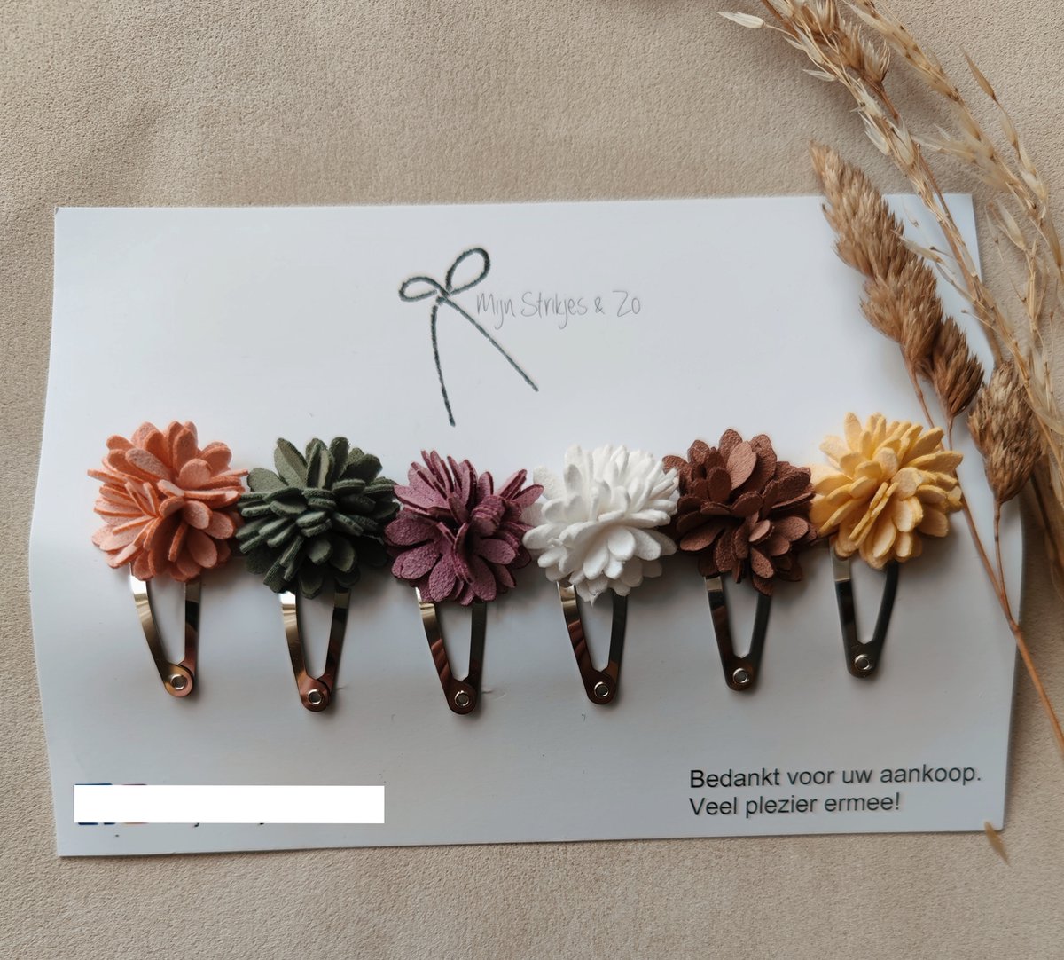 Bloemen clips suède bloemen 3cm voor babyhaar
