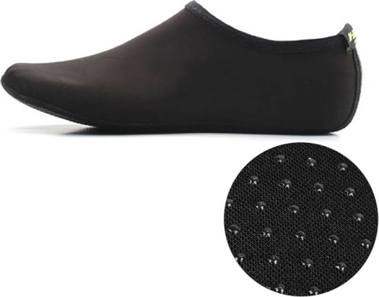Antislip kunststof korrel textuur dikke doek enige effen kleur duiken schoenen en sokken  één paar  grootte: XS (zwart)