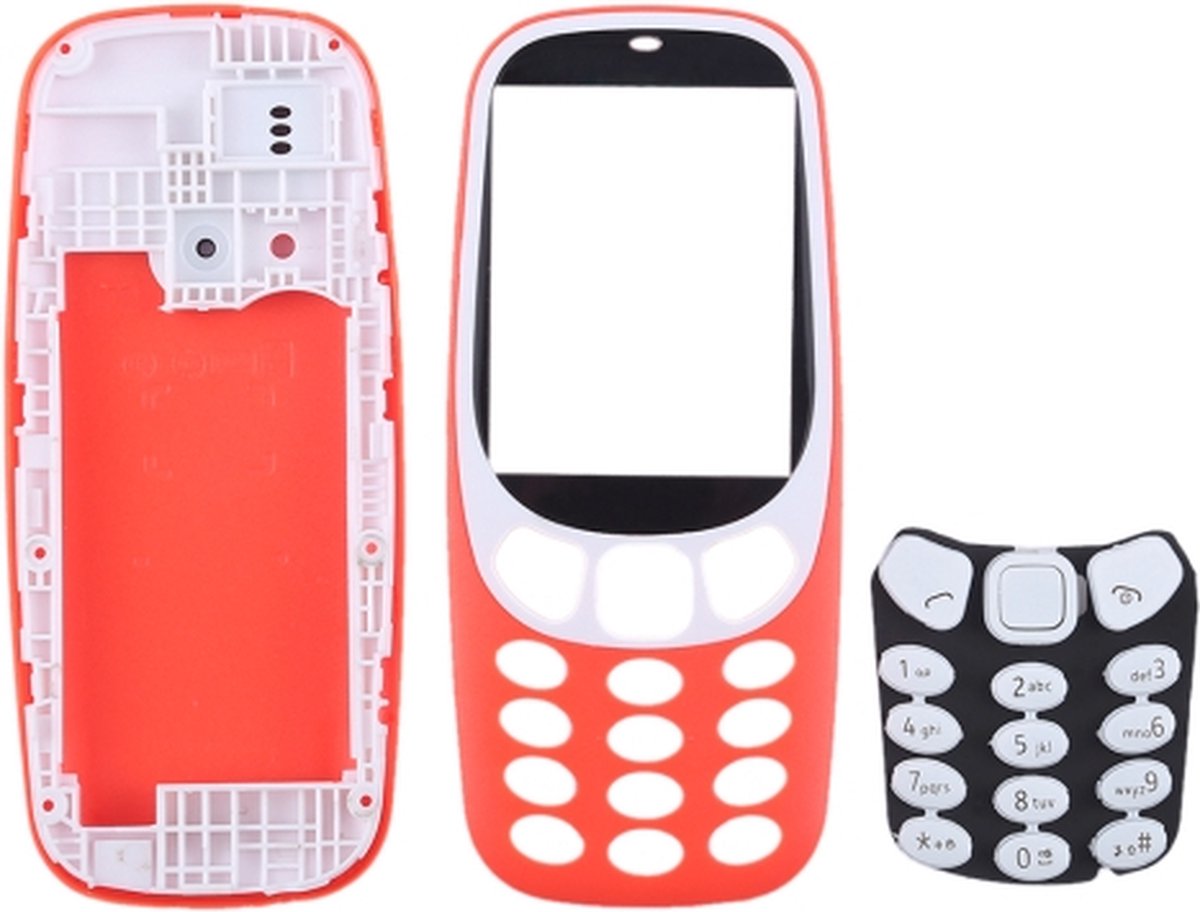 Volledige behuizing behuizing met toetsenbord voor Nokia 3310 (rood) op Prijzenvolger.com
