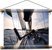 WallClassics - Textielposter - Snelle Boot op Oceaan - 40x30 cm Foto op Textiel