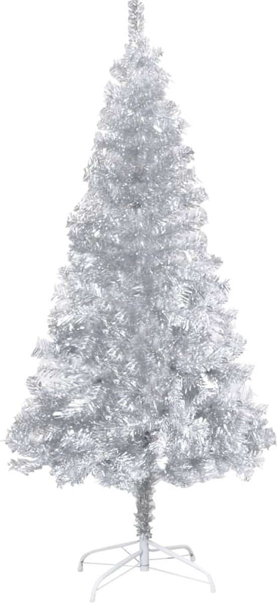 Prolenta Premium - Kunstkerstboom met standaard 120 cm PET zilverkleurig