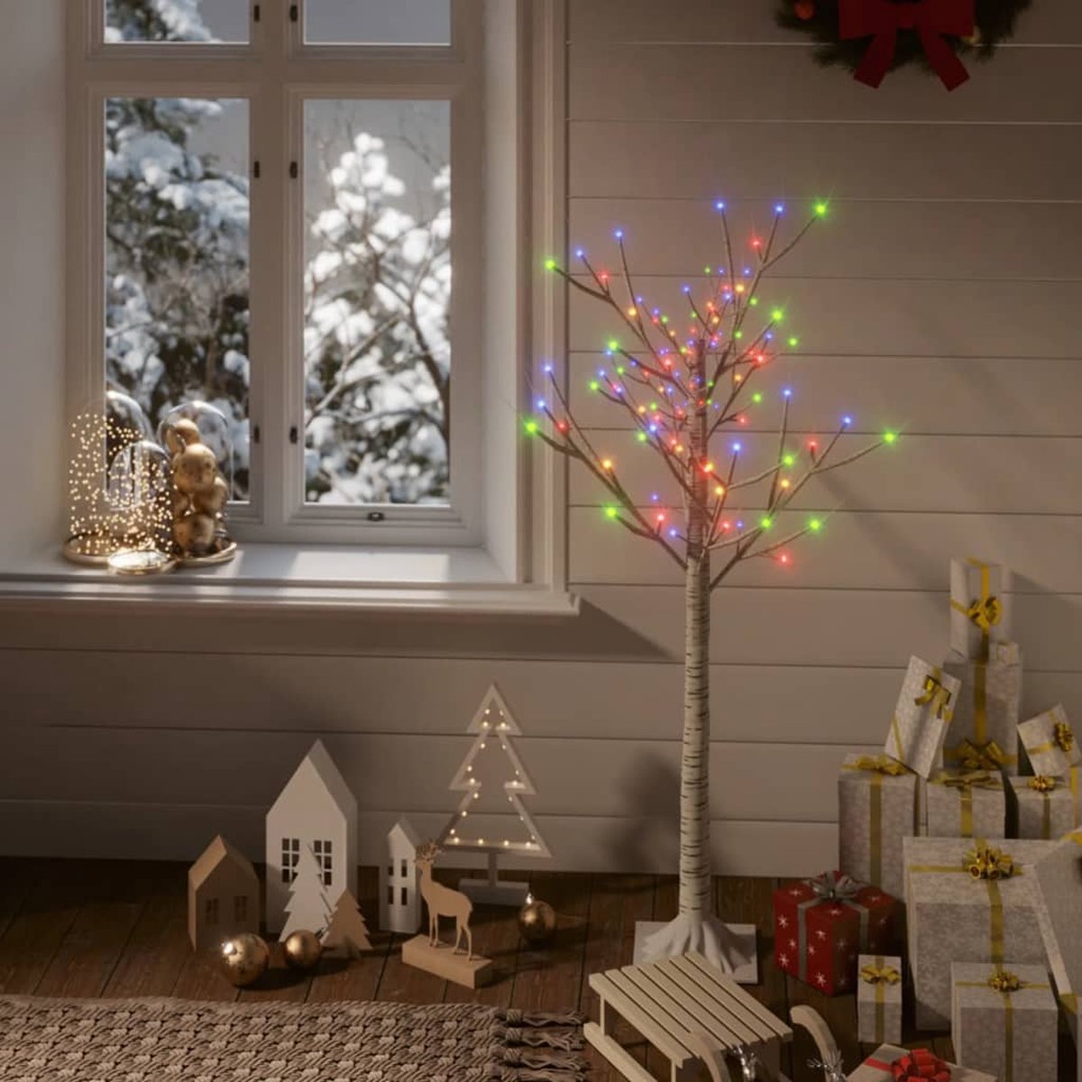 Prolenta Premium - Kerstboom wilg met 120 LED's binnen en buiten 1,2 m meerkleurig