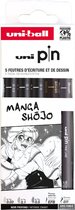 Uni Pin manga shojo set 5 stuks - Fineliner set voor het tekenen van Manga