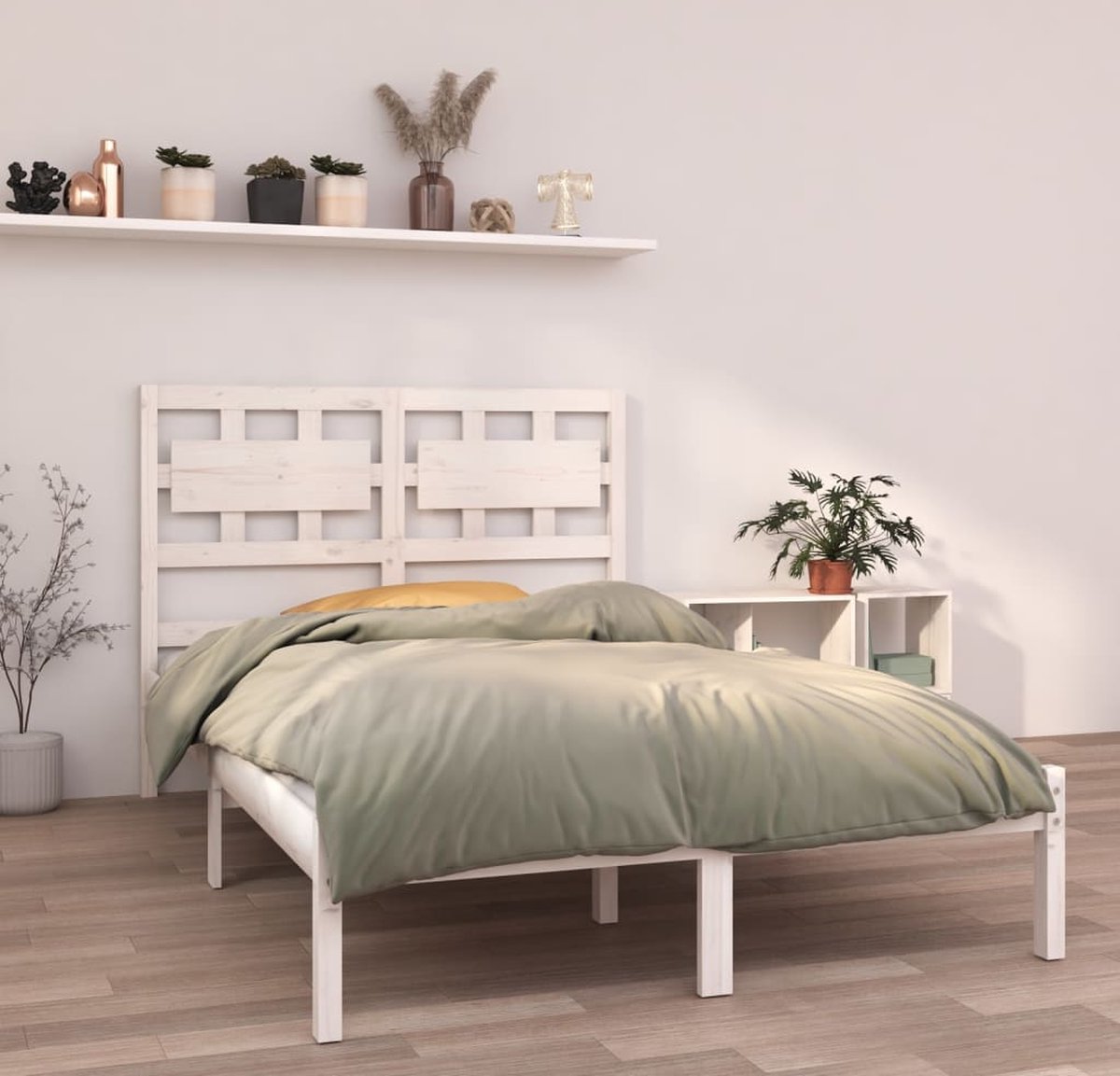 Prolenta Premium - Bedframe massief hout wit 140x200 cm