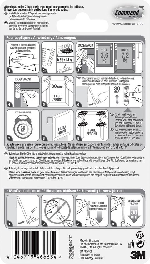 Accroche tableau x8 7.2Kg Command - 3M