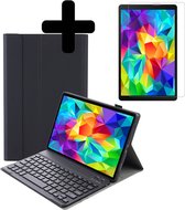 Hoes Geschikt voor Samsung Galaxy Tab A 10.1 2019 Hoes Keyboard Cover Toetsenbord Hoesje Met Screenprotector - Hoesje Geschikt voor Samsung Tab A 10.1 (2019) Toetsenbord Hoes - Zwart