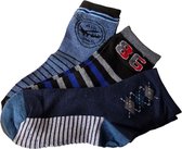 Ruinur Kindersokken - Katoenen Sokken - 3 Paar - Maat 23-26 - Donkerblauw Multicolour