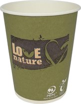 Drinkbeker Love Nature, uit karton, 150ml, pak van 100 stuks