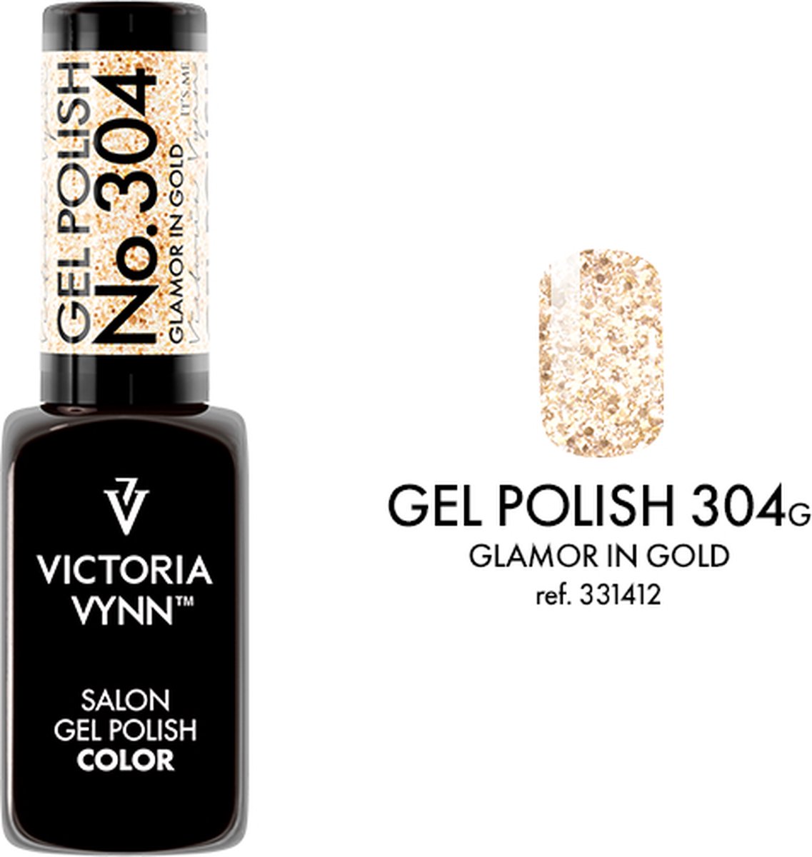 VICTORIA VYNN™ Victoria Vynn – Salon Gelpolish 304 Glamor in Gold (goud) gouden glitter gel polish gellak glitters nagels nagelverzorging nagelstyliste uv led nagelstylist callance