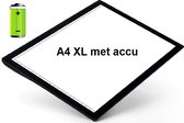 Lightpad A4 XL oplaadbaar lichtbak met accu / batterij voor o.a. Diamond Painting, professioneel model, i12Cover