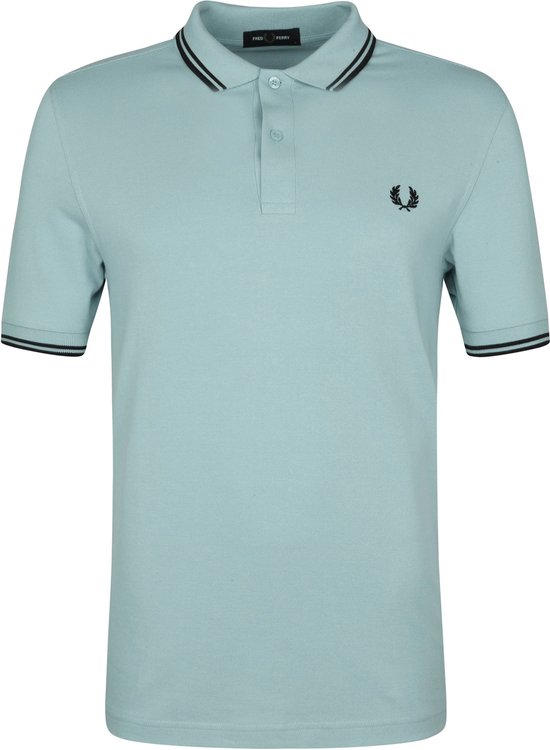 Fred Perry - Polo Twin Tipped M3600 Zilverblauw - Slim-fit - Heren Poloshirt Maat S