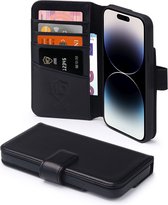 iPhone 14 Pro Hoesje - Luxe MobyDefend Wallet Bookcase - Zwart - GSM Hoesje - Telefoonhoesje Geschikt Voor iPhone 14 Pro