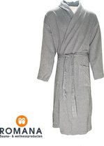 Romana Products Telly Gelin Badjas Unisex - Antraciet - Maat L/XL - Katoen - Comfortabele Ochtendjas - Sauna Wellness