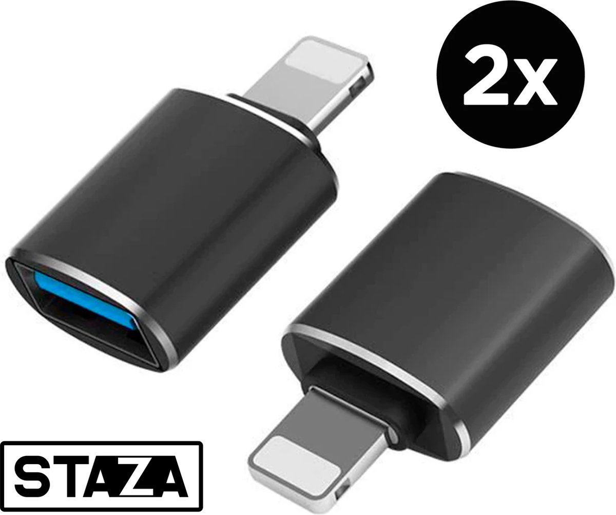 Set van 2 Staza® Lightning naar USB Adapter USB 3.0 OTG Adapter