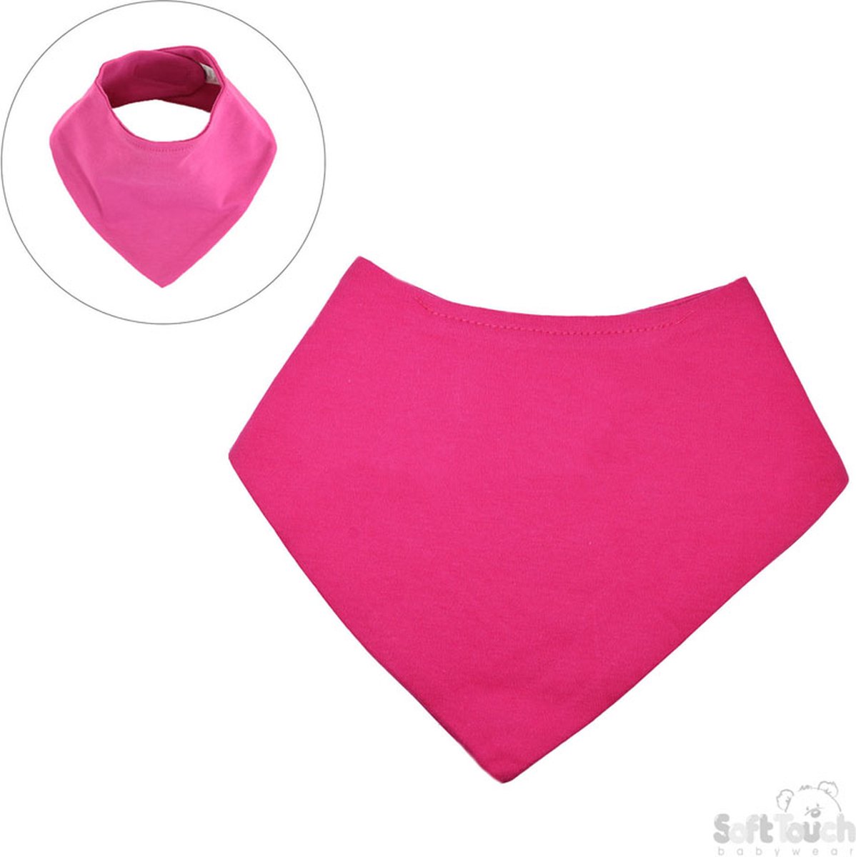 Goedkoopste Soft Touch Bandana Slabber Meisjes 20 X 40 Cm Fuchsia BB504