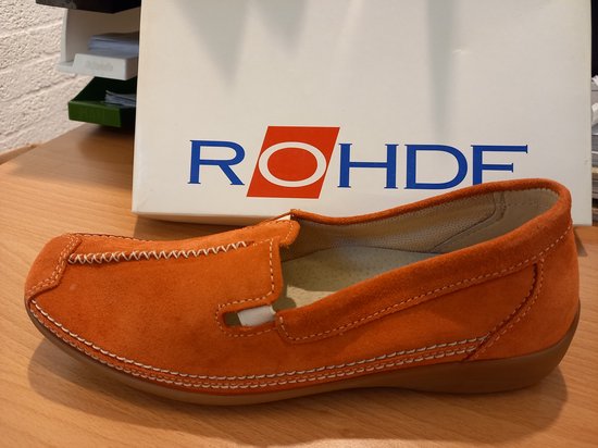 Rohde instapper - leder - maat 37 US 4,5 - papaya oranje - Wijdte F