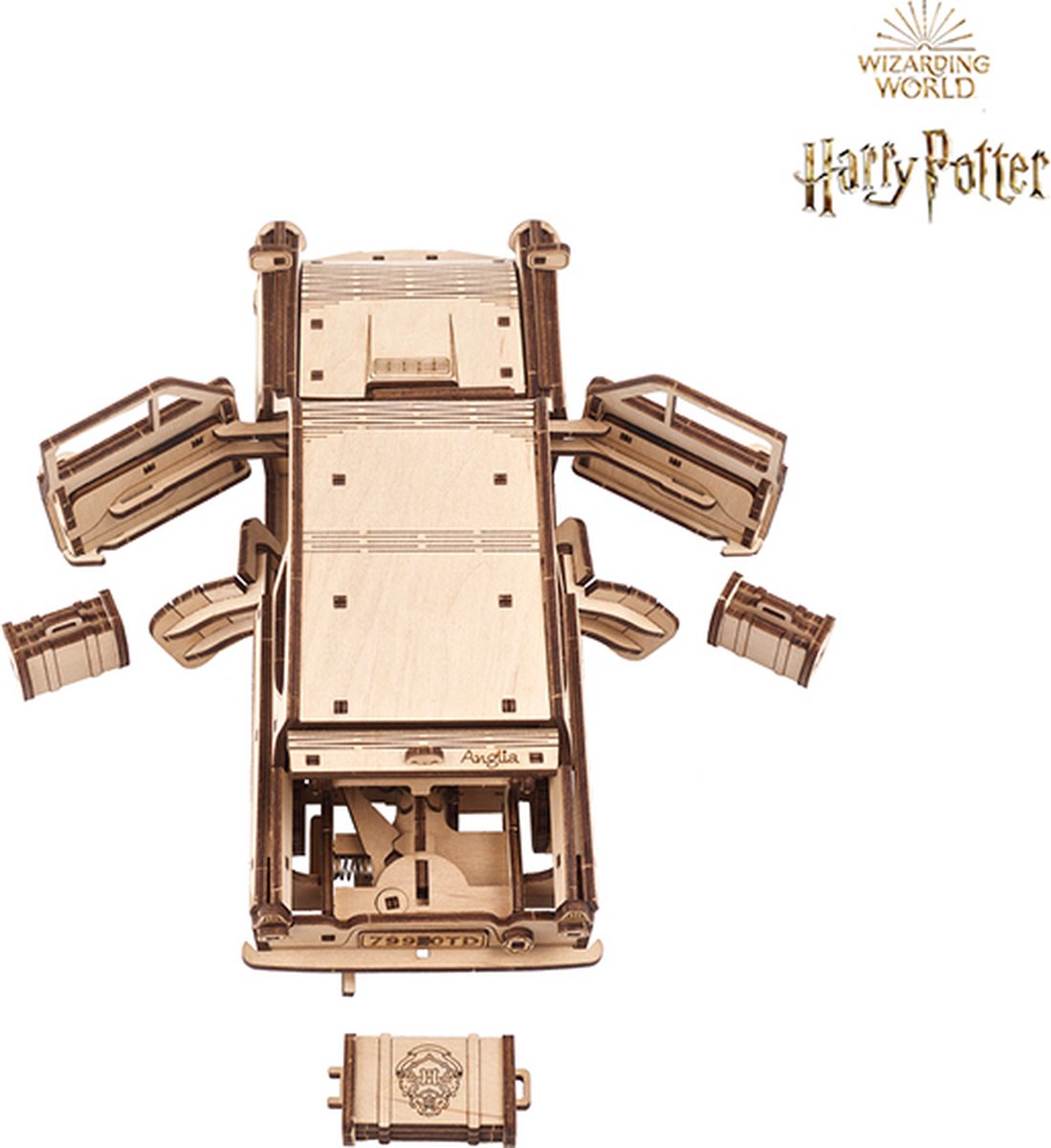 UGEARS 3D Modelbouw - Flying Ford Anglia™ - Harry Potter™ - Mechanisch Bouwpakket Hout - Educatief Speelgoed — afbeelding 3