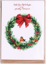 3 paquets de cartes de Noël Christa Mulder Design, couronne de Noël avec enveloppe kraft