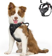 Mister Mill Dog Harness 3x Click Buckle Taille L Zwart - Harnais anti- Trek pour chien - Y Harness Dog Reflective