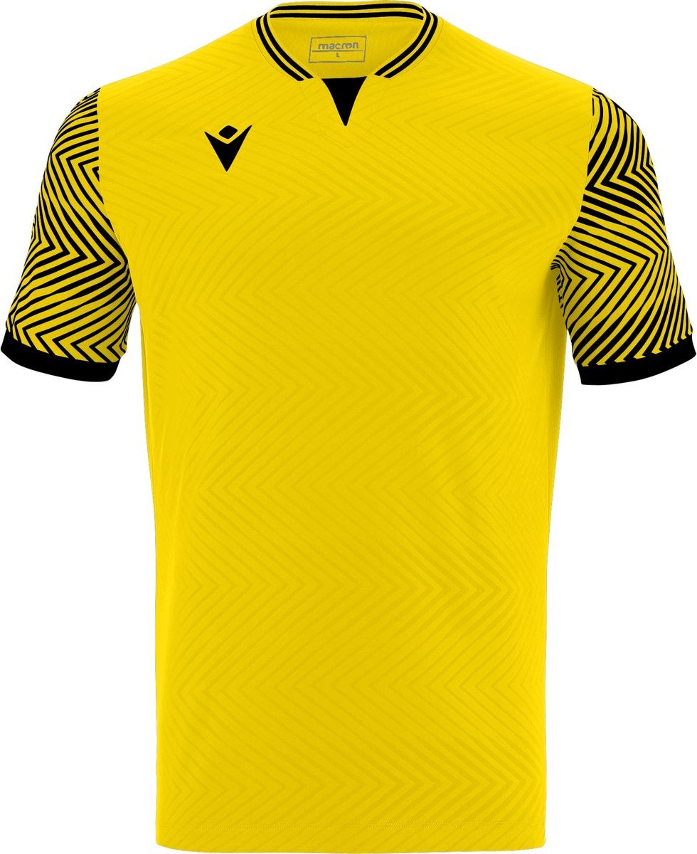 Macron Tureis Shirt Korte Mouw Heren - Geel / Zwart | Maat: S