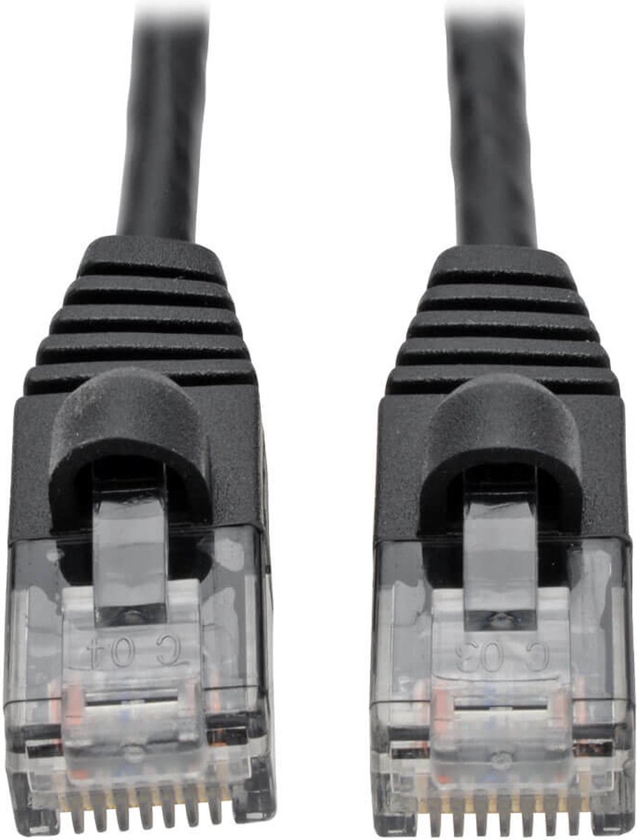 Tripp-Lite N261-S04-BK Cat6a Gigabit Snagless Molded Slim UTP Network Patch Cable (RJ45 M/M), Black, 4 ft. TrippLite
