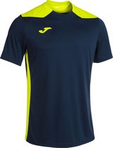 Joma Championship VI Shirt Korte Mouw Dames - Marine / Fluogeel | Maat: S