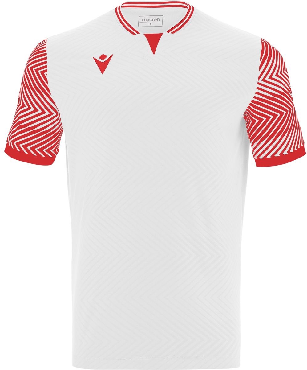 Macron Tureis Shirt Korte Mouw Heren - Wit / Rood | Maat: M