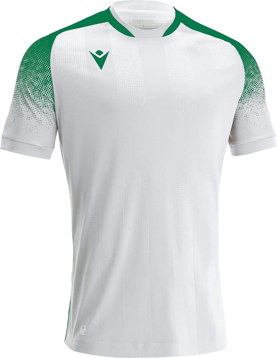 Macron Alioth Shirt Korte Mouw Kinderen - Wit / Groen | Maat: 7-8 Y
