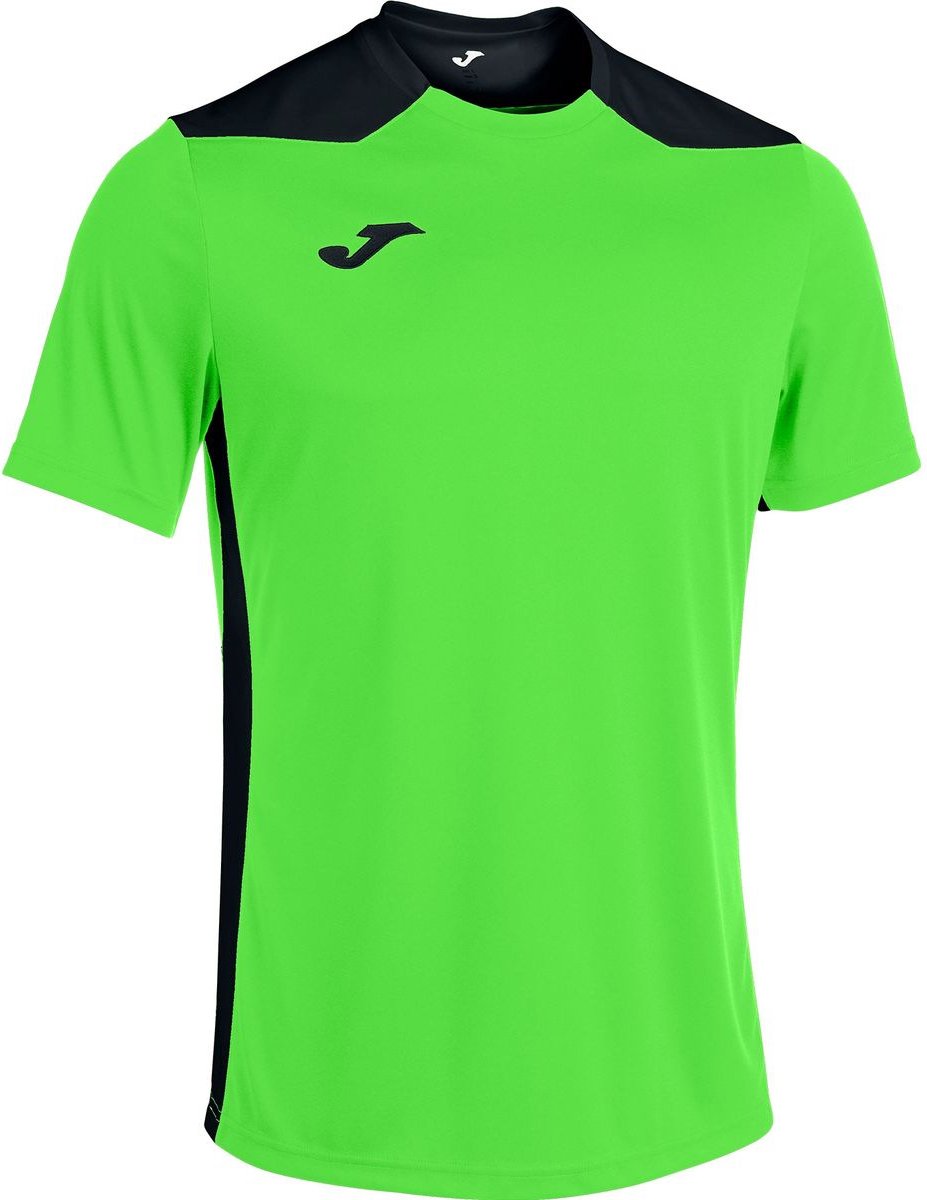 Joma Championship VI Shirt Korte Mouw Heren - Fluo Groen / Zwart | Maat: S