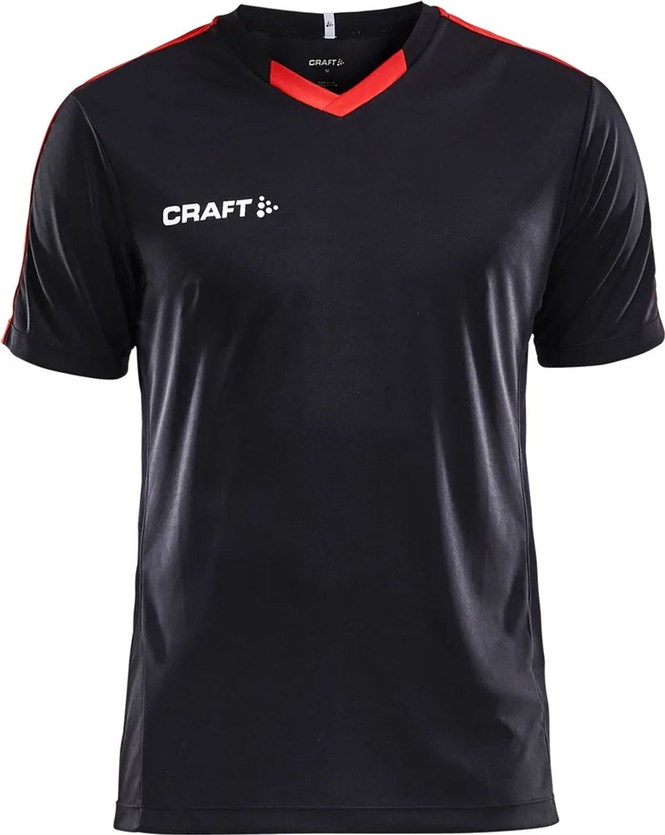 Craft Progress Contrast Shirt Korte Mouw Heren - Zwart / Rood | Maat: S