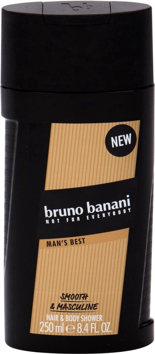 Bruno Banani - Man's Best - Hair & Body Shower - 250 ml - Douchegel Heren - Voordeel Set 3 Stuks