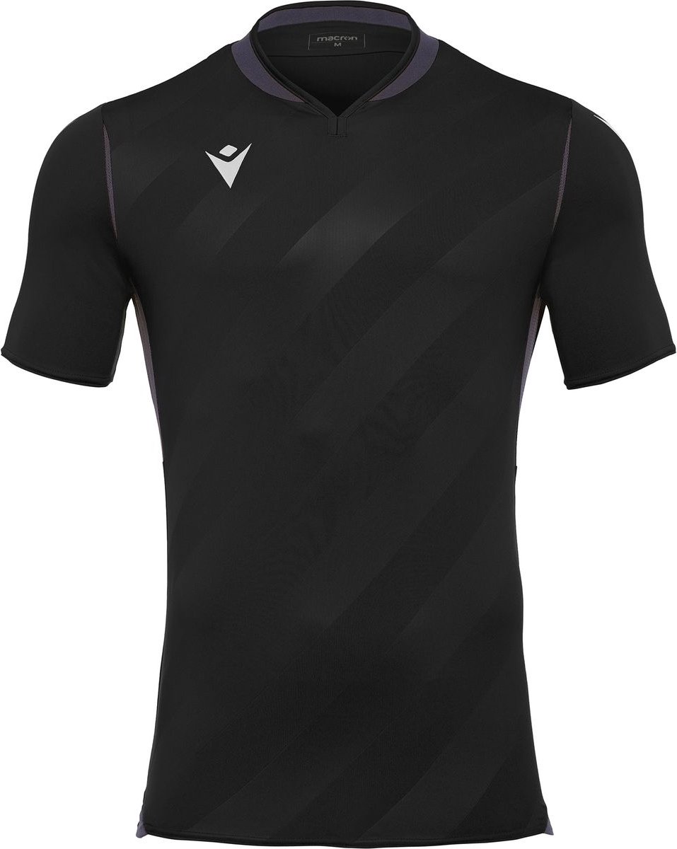 Macron Kimah Shirt Korte Mouw Kinderen - Zwart / Antraciet | Maat: 7-8 Y