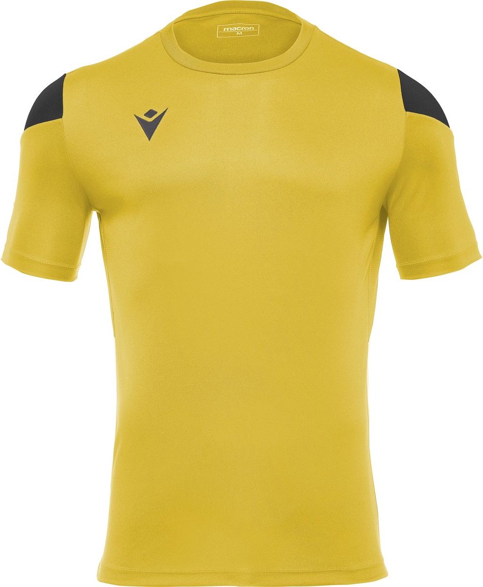 Macron Polis Shirt Korte Mouw Heren - Geel / Zwart | Maat: XL