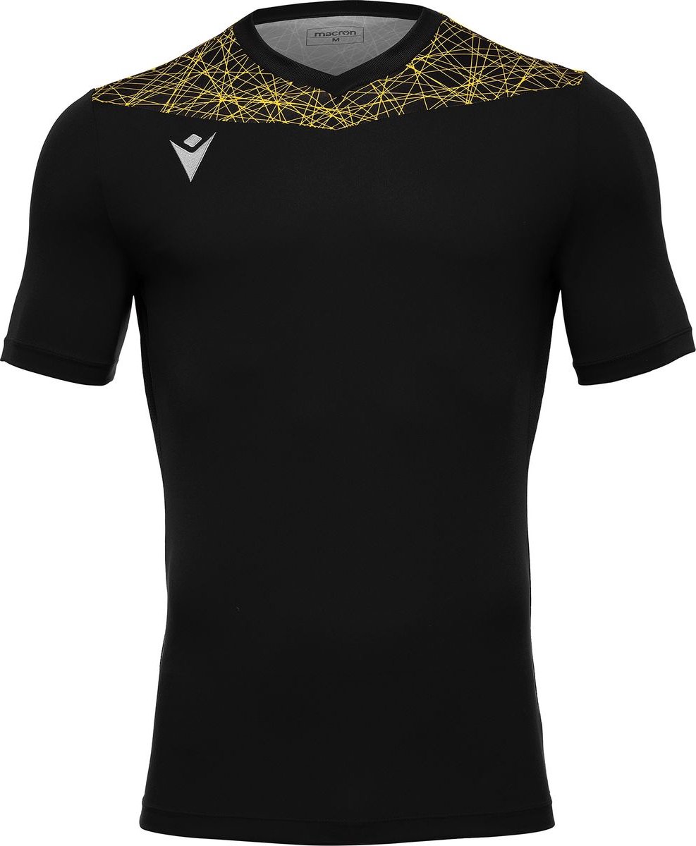 Macron Nash Shirt Korte Mouw Heren - Zwart / Geel | Maat: 3XL