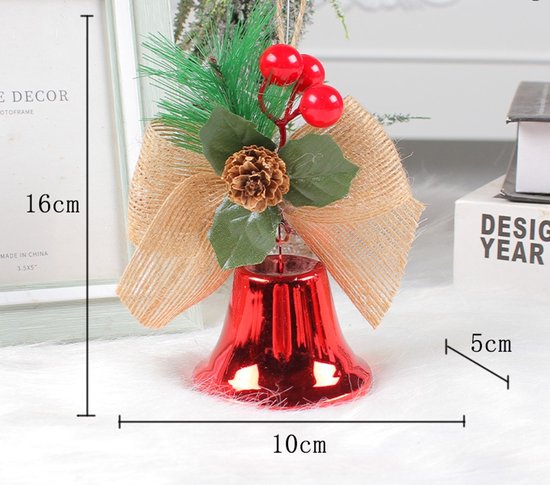 Kerstbel accessoires hanger rode grote bel