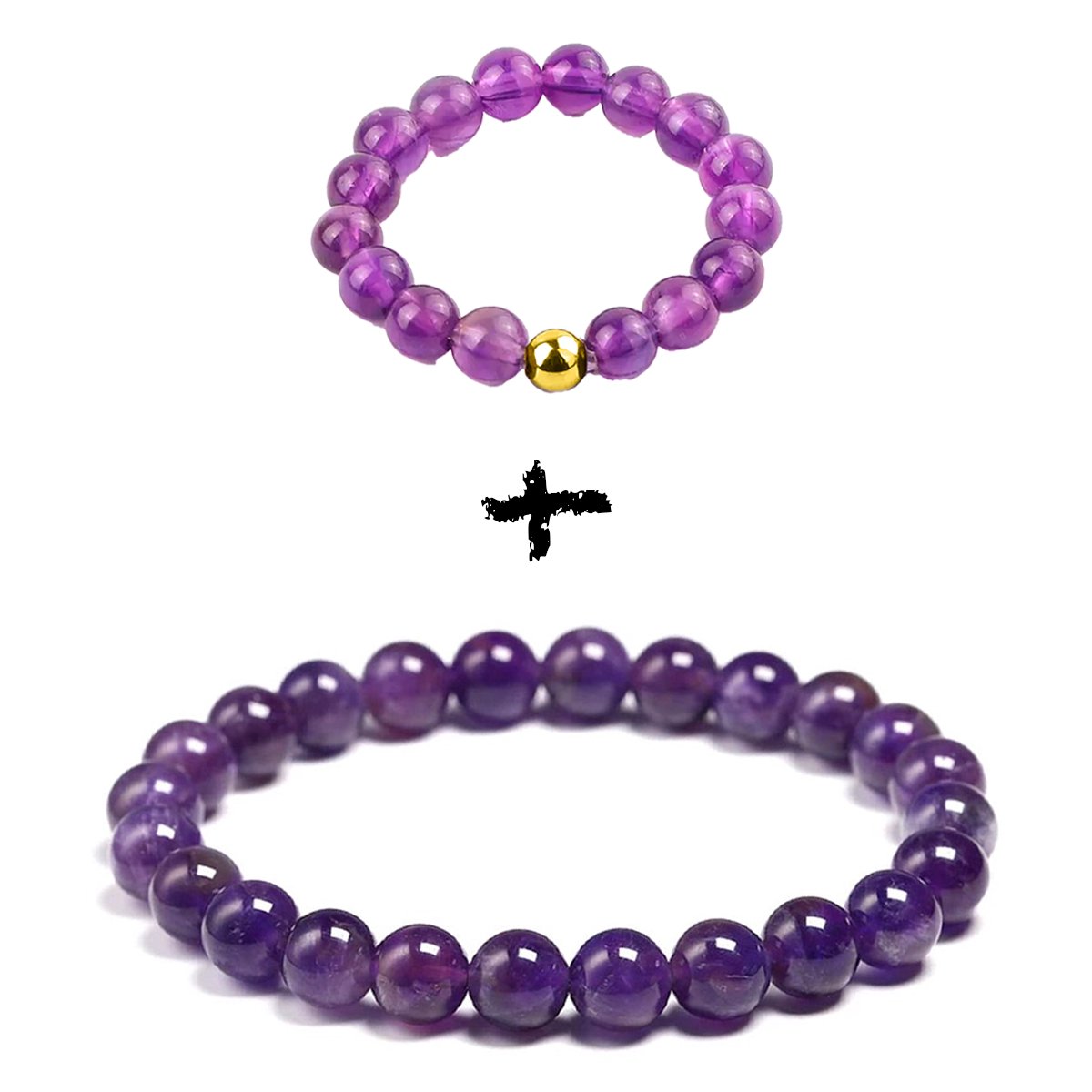 Bixorp Gems Edelstenen Sieraden Set Amethist - Armband + Ring