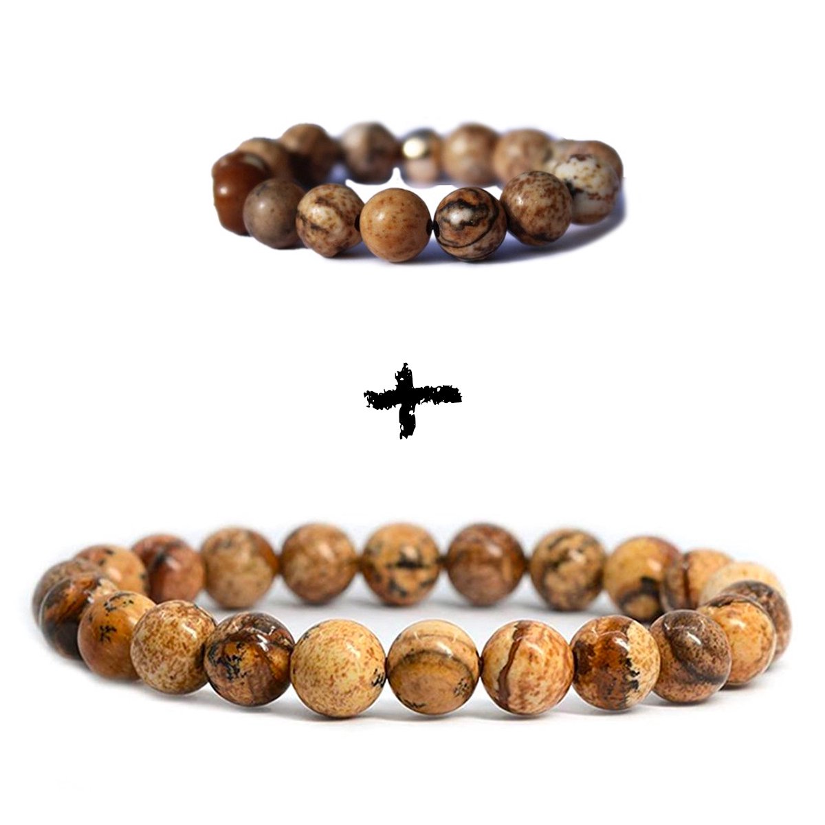 Bixorp Gems Edelstenen Sieraden Set Landschap Jaspis - Armband + Ring