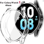 Protecteur d'écran complet - Coque de protection - Coque Bumper -chocs - Convient pour Samsung Galaxy Watch5 40 mm - Coque de protection - Protecteur d'écran - Coque de protection - Affichage à 360 degrés et Protection des bords - Transparent