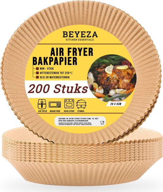 TRIPLE K&S Airfryer Bakpapier, 100 stuks, 7,5-10 l, non-stick
