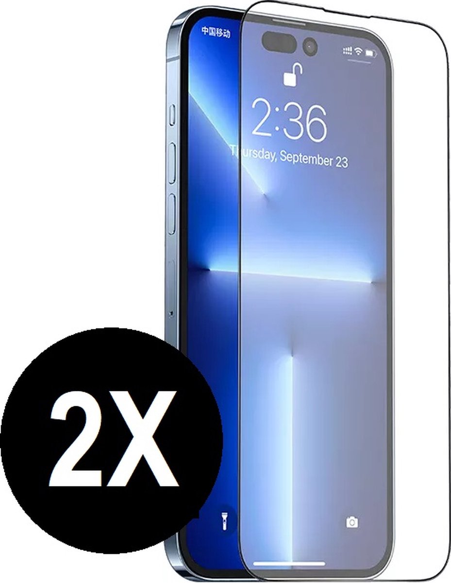 Screenz® - Screenprotector geschikt voor iPhone 14 - Beschermglas - Screen protector geschikt voor iPhone 14 - glasplaatje - 2 stuks