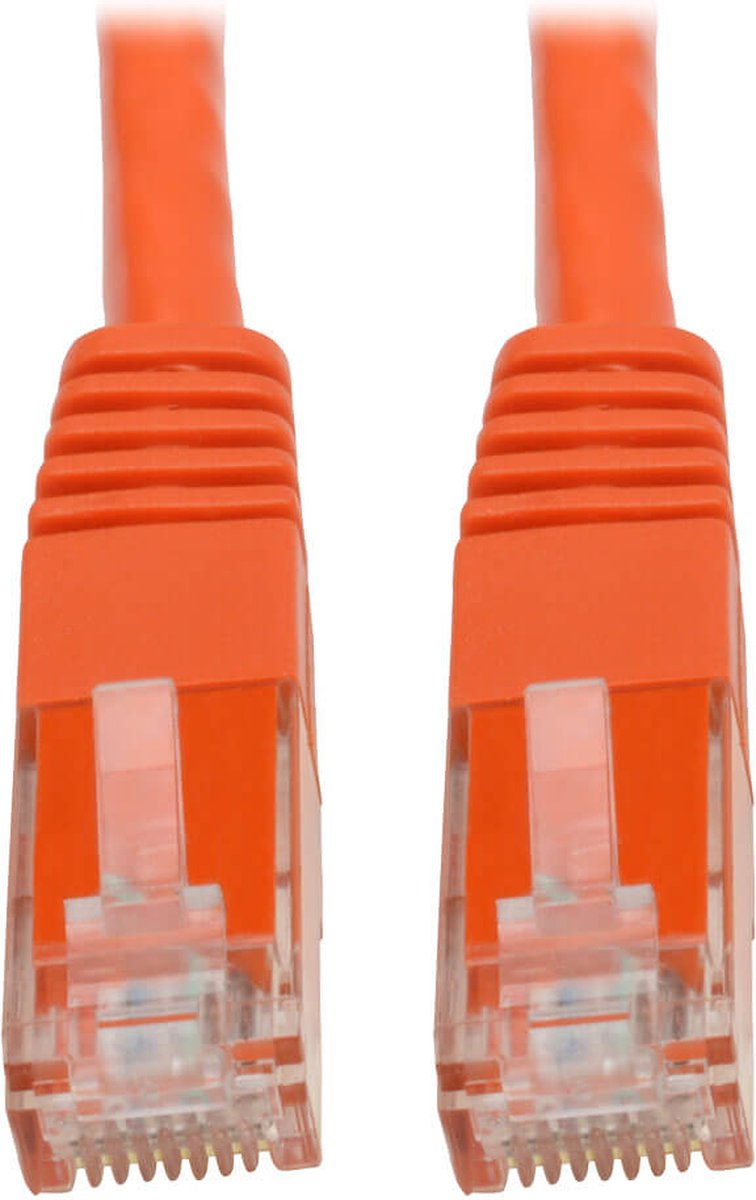 Tripp-Lite N200-035-OR Premium Cat5/5e/6 Gigabit Molded Patch Cable, 24 AWG, 550 MHz/1 Gbps (RJ45 M/M), Orange, 35 ft. TrippLite