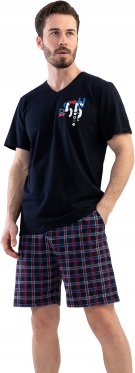 Katoenen korte pyjama voor heren Vienetta- grote maten XL