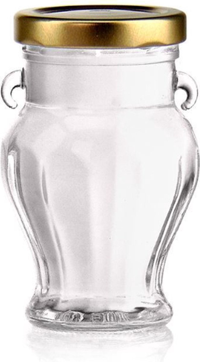 Ornina - 106ml luxe glazen pot met deksel - honing - jam - snoep