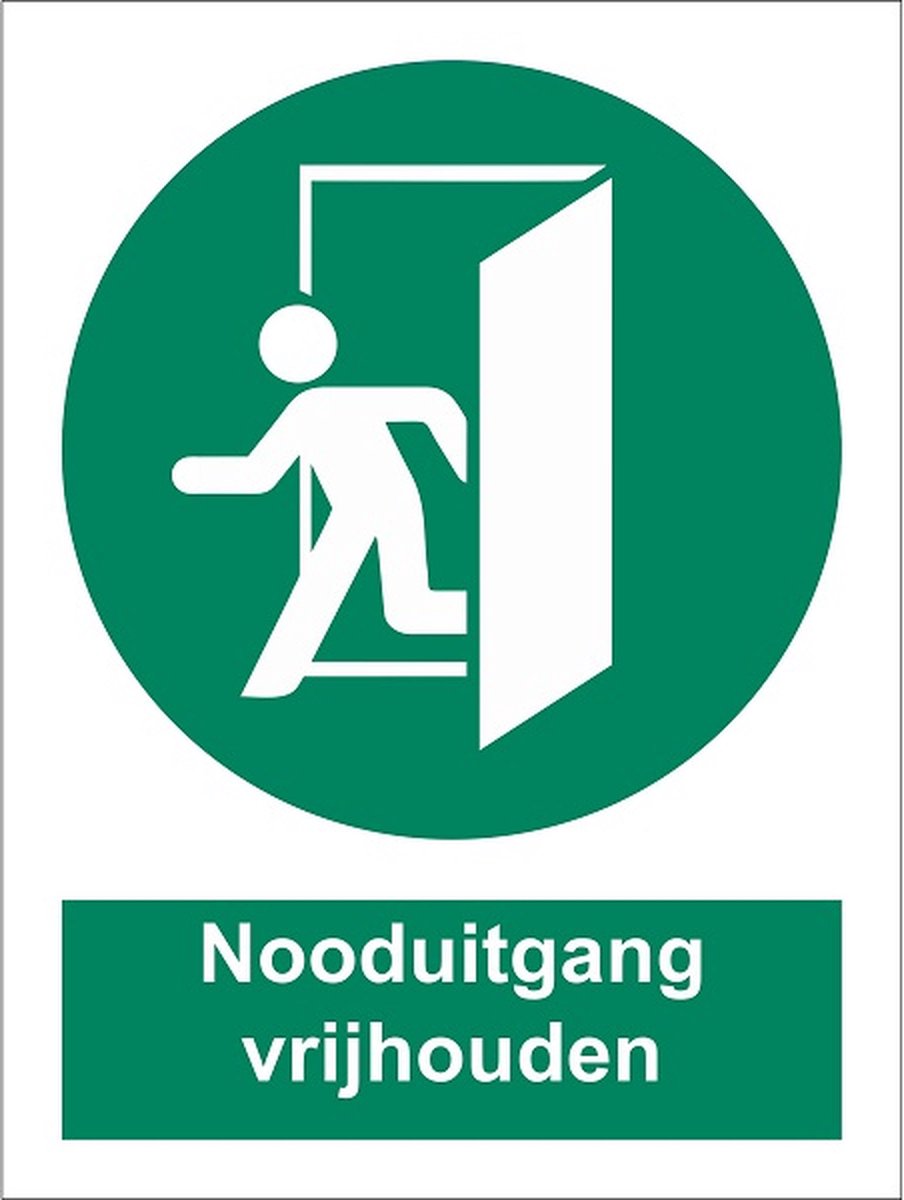 Lichtgevend bord Nooduitgang vrijhouden 30x40 cm