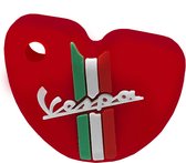 Vespa Siliconen Sleutelhoesje - Rood met Witte letters - Rood met Wit - Italiaanse Vlag