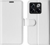 OnePlus 10T Hoesje - MobyDefend Wallet Book Case (Sluiting Achterkant) - Wit - GSM Hoesje - Telefoonhoesje Geschikt Voor OnePlus 10T