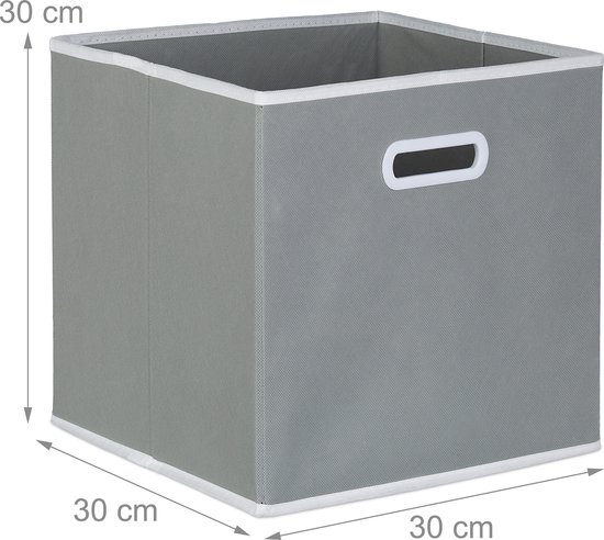 SOCOHOME Stof Kubus Opbergdozen, 28 x 28 x 28 cm, opvouwbare opbergmanden voor speelgoed, kinderkamer kast (lichtbeige/wit, set van 3