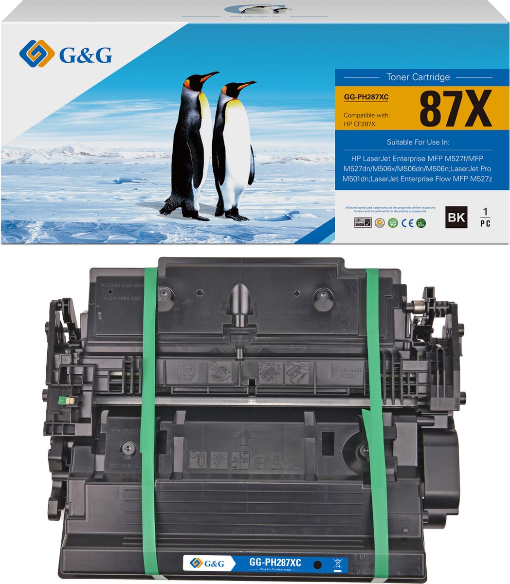 G&G Huismerk Tonercartridge Alternatief voor HP 87X CF287X zwart
