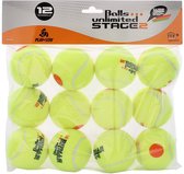 Balls Unlimited Stage 2 tennisballen 12 stuks met stip - oranje/geel
